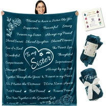 Sister Gifts Blanket for Sisters from Brother or Sister, Unique Birthday Gifts for Women Sister, Sister Gifts from Sister, Gifts for Sister Who Has Everything, Throw Blanket 65” x 50” (Silver)