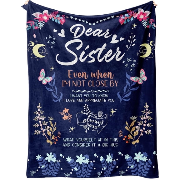 Sister Gifts Blanket, Sisters Gifts from Sister on Mother's Day, Blanket Present for Sisters on Valentine's Day, Happy Birthday Sister, to My Sister Gift Throw Blanket