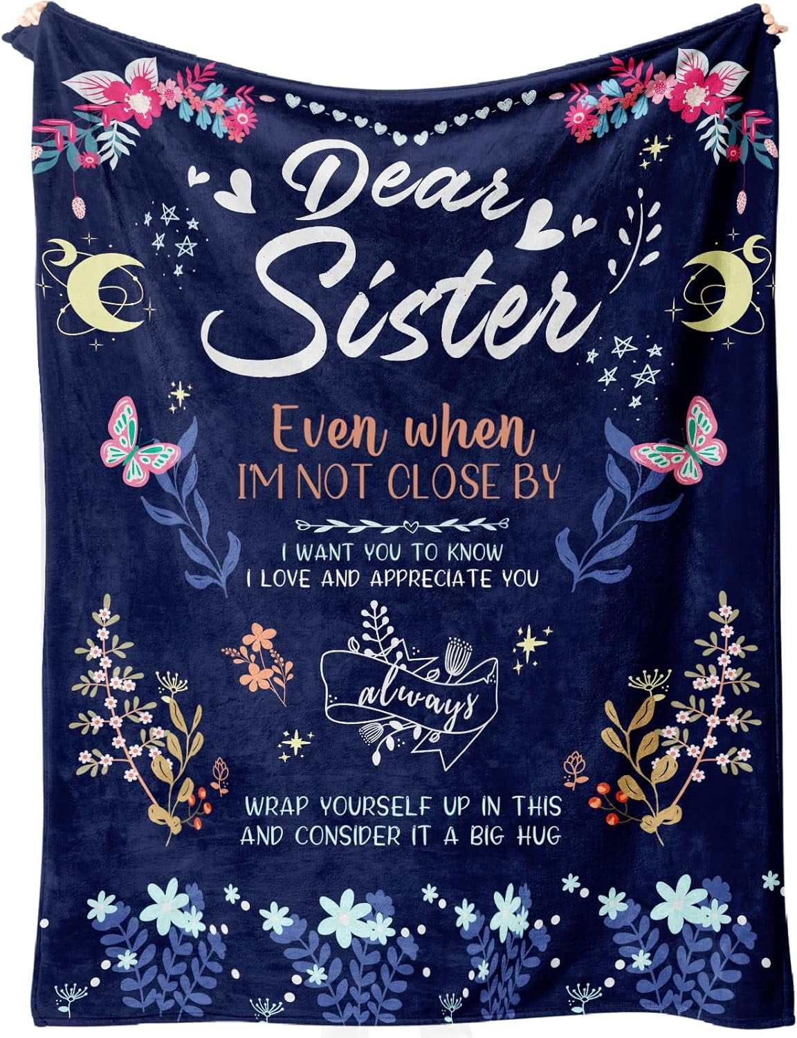 Sister Gifts Blanket, Sisters Gifts from Sister on Mother's Day, Blanket Present for Sisters on Valentine's Day, Happy Birthday Sister, to My Sister Gift Throw Blanket