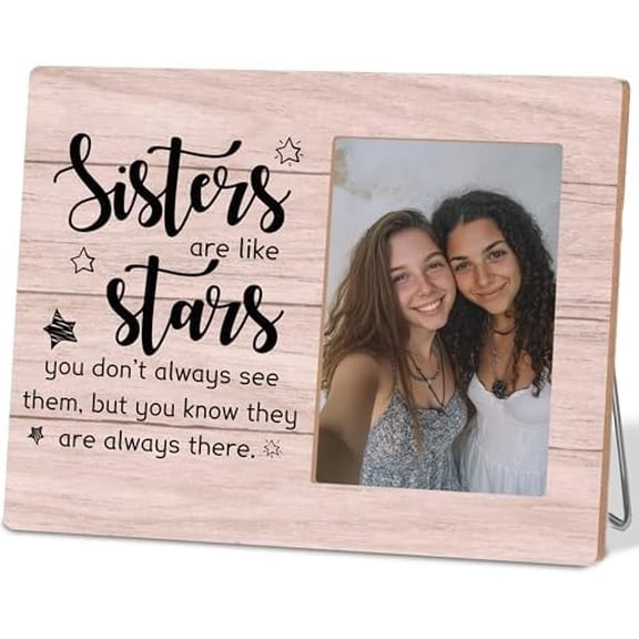 Sister Gifts from Brother Picture Frame,Sisters are Like Stars Frames Fits 4x6 Wooden Photo Frames for Wall Table Display$$Home Decor, Kitchen, & Other