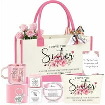 Sister Gifts, Christmas Mothers Day Birthday Gifts for Sister Basket Set of 7