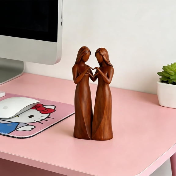 Sister Gifts Gift For Sister Resin Figurine Statue Hand-Painted Sisters Friendship Sculpture Home Desk Bedroom Living Room Decor (2 Sisters)