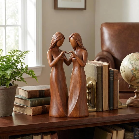 Sister Gifts Gift For Sister Sisters Friendship Resin Figurines Statue Hand-Painted Sisterhood Decor for Home Desk Bedroom Living Room Ornament (2 Sisters)