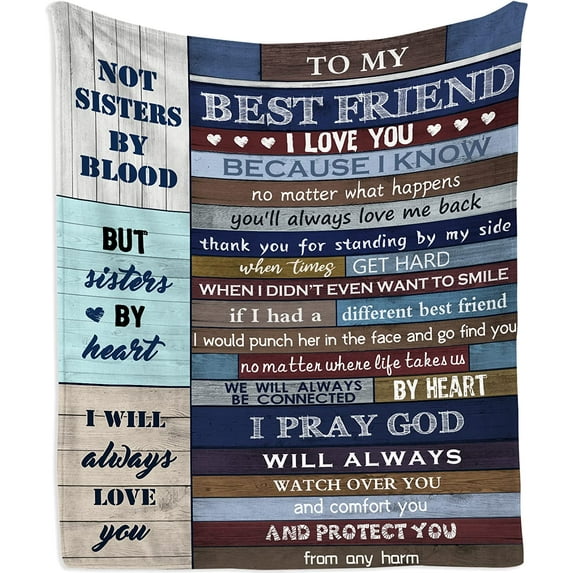 Sister Gifts, Gifts for Sister Blanket 60"x50", Sisters Gifts from Sister, Birthday Gifts for Sister, Soul Sister Gifts for Women, Big Sister Gifts from Brother, Christmas Sister Gifts Ideas