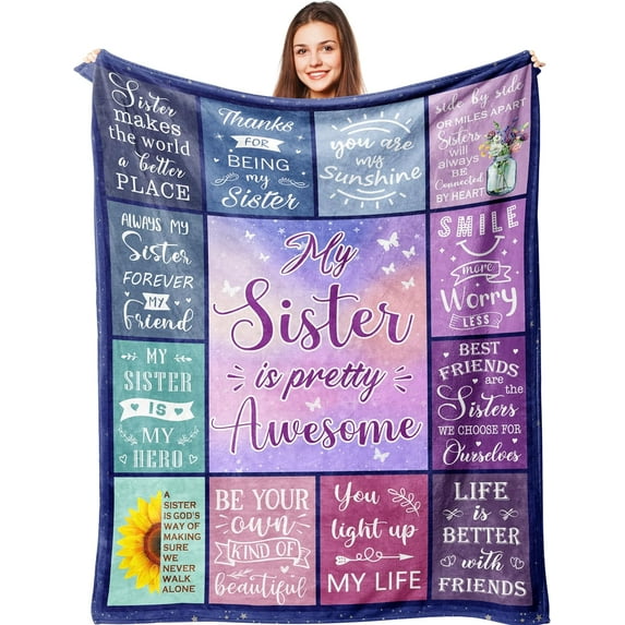 Sister Gifts, Gifts for Sister, Sister Birthday Gifts, Birthday Gifts for Sister, Sisters Gifts from Sister, Sister Birthday Gift Ideas, Best Sister Ever Gifts, Sister Blanket 50” X 60”