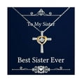 thumbnail image 1 of Sister Gifts For Little Sister, Best Sister Ever, Joke Sister Cross Dancing Necklace, Jewelry From Sister, Unique sister gifts, Unusual sister gifts, One of a kind sister gifts, Custom sister gifts, 1 of 5