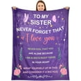 thumbnail image 1 of Sister Gifts, Sister Birthday Gifts from Sisters Brothers - Personalized Soft Flannel Throw Blanket 50"x60" - Sister Gifts from Sisters, Best Gifts for Sister Birthday Wedding Christmas, 1 of 5