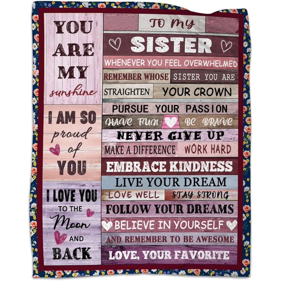 Sister Gifts, Sister Blanket from Sister, Birthday Gifts for Sister, Sister Gifts from Sister Brother, Sister Throw Blankets for Thanksgiving Christmas Mothers Day 50"x60"