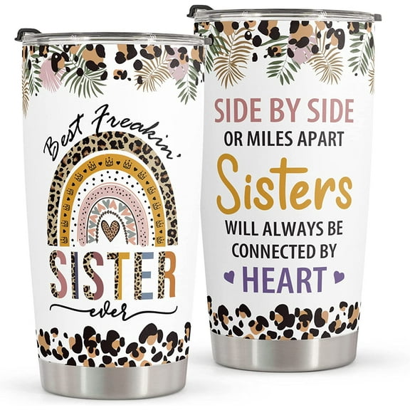 Sister Gifts From Sister - Stainless Steel Tumbler 20oz Gifts for Sisters - Meaningful Gift For Sister From Sister - Gift For Best Friend Women Big Sister Little Sister Birthday Gifts
