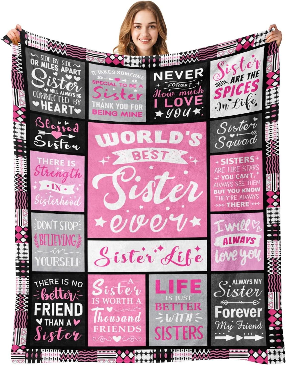 Sister Gifts Sisters Gifts from Sister Birthday Gifts for Sister Soul Sister Gifts for Women Best Friend Ever Gifts for Women Big Sister Gifts for Girl Christmas Birthday Gifts Sister Blanket