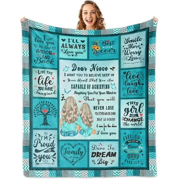 Sister Gifts, Sisters Gifts from Sister Blanket 60”x50”, Birthday Gifts for Sister, Big Sister Gift, Sister Xmas Gifts Ideas for Mothers Day Graduation Christmas, to My Sister Blanket