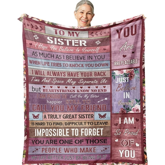 Sister Gifts for Women, Sister Birthday Gift Ideas, Birthday Gifts for Sister, Gifts for Sisters from Sisters, Sisters Gift from Sister, Gift for Sister Adult, Best Sister Ever Gifts Blanket 60X50in