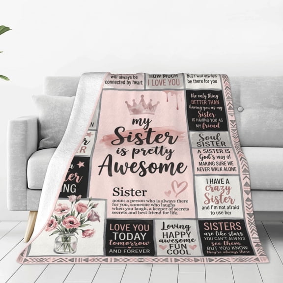 Sister Gifts from Sis, Sisters Birthday Gift Idea, Best Sister Ever Gift for Women, Birthday Gifts for Sisters, Sis Soft Throw Blanket 50x40