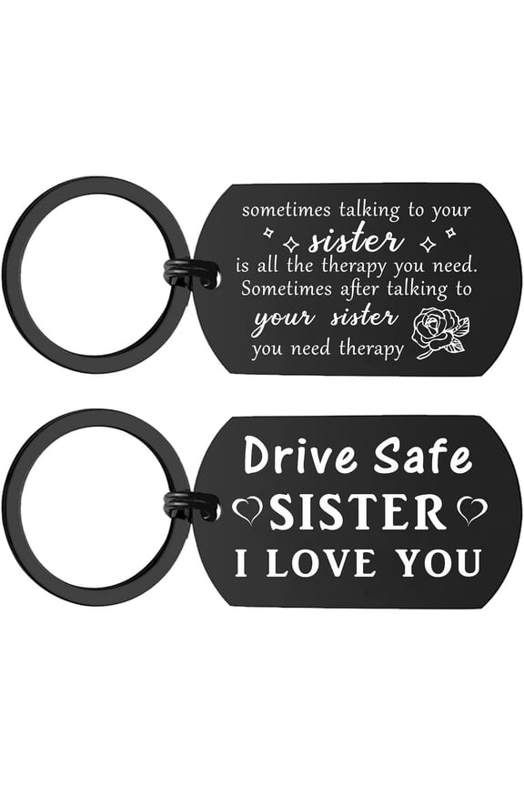 Sister Gifts from Sister Brother, Cute Sister Keychain for Mothers Day Birthday Christmas