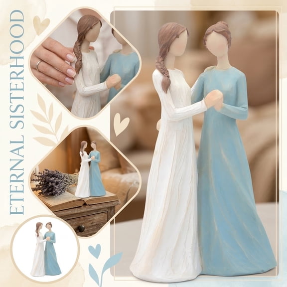 Sister GiftsfromSisters, Neutral Home Decor, Willow Tree Style Figurine, Patio Decor Accents, Shelf Display Piece, 1 Pc