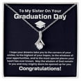 thumbnail image 1 of Sister Graduation Jewelry Gift School Senior College Bachelor Masters PhD Doctor Sister Card Graduation Necklace Alluring Beauty Necklace, White Alluring Necklace, 1 of 6