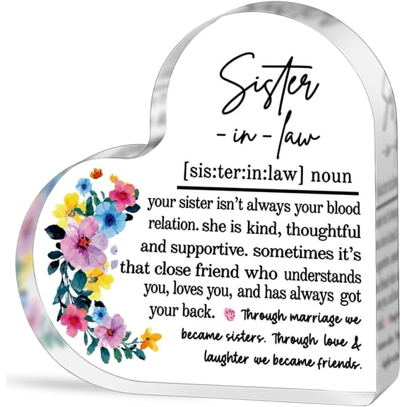 Sister-In-Law Gifts from Sister Brother Bonus Sister Gifts Sister-In-Law To Be Gifts Best Ever Sister-In-Law Birthday Christmas Wedding Gifts Definition Decorative Signs