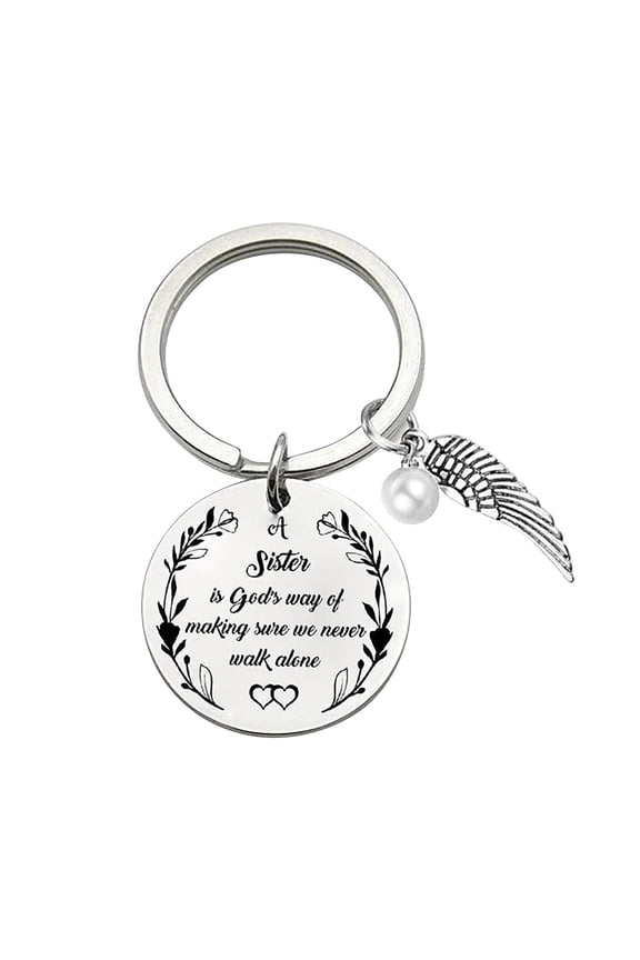 Sister Keychain A Sister Is God's Way Of Making Sure We Never Walk Alone Friends Sister Keychain Gifts For Sister