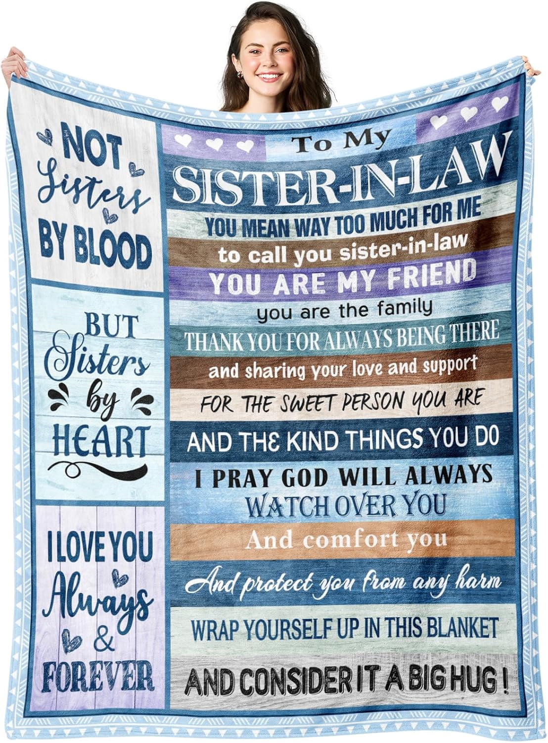 Sister in Law Gifts Blanket 50x60in, Sister in Law Birthday Gifts