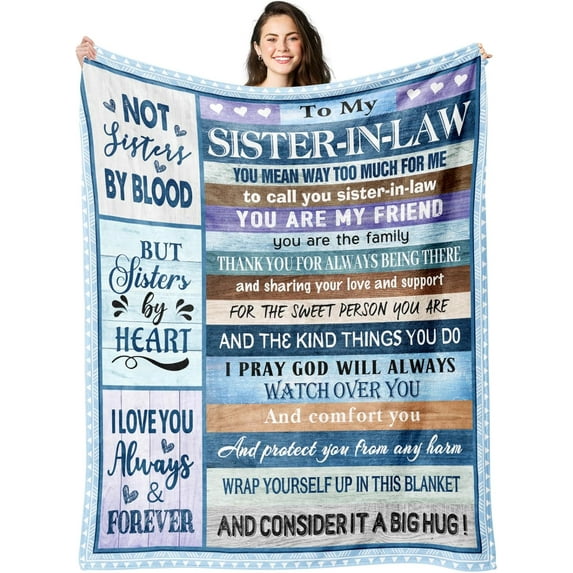 Sister in Law Gifts Blanket 50x60in, Sister in Law Birthday Gifts, Gifts for Sister in Law, Mother''s Day for Sister in Law Gifts, Sister in Law Wedding Gift, Sister-in-Law Gifts Blankets