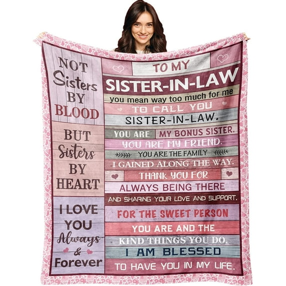 Sister in Law Gifts Blanket 50x60in, Sister in Law Birthday Gifts, Gifts for Sister in Law, Mother''s Day for Sister in Law Gifts, Sister in Law Wedding Gift, Sister-in-Law Gifts Blankets Throw