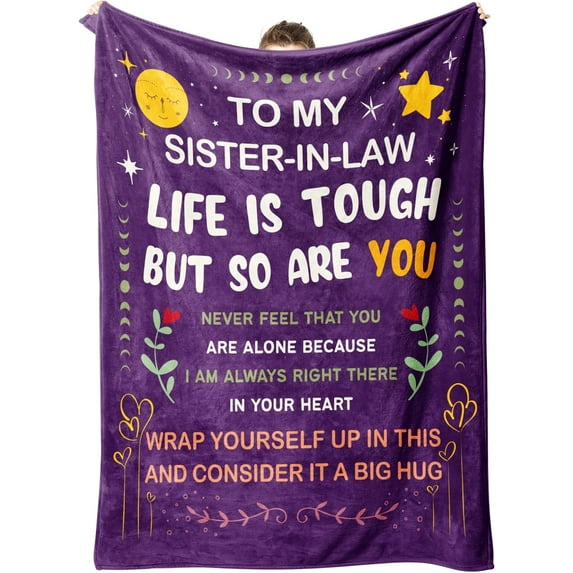 Sister in Law Gifts, Blanket for Sister in Law, Birthday Gifts for Sister in Law, Sister-in-Law Gift on Mother''s Day, Christmas, to My Sister in Law Throw Blanket, 60"x 50"
