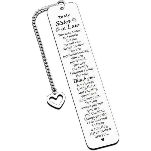 Sister in Law Gifts, Christmas Stocking Stuffers for Sister in Law, Sister in Law Bookmark, Wedding Birthday Gifts for Sister in Law, Sister-in-Law Gifts, Xmas Valentines Gifts for Sister in Law