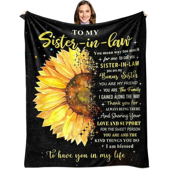 Sister in Law Gifts, Sister in Law Birthday Gifts, Gifts for Sister in Law, Sister in Law Gifts for Women, Best Sister-in-Law Wedding Gift Ideas, Sister in Law Throw Blanket