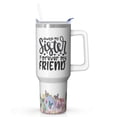 thumbnail image 1 of Sister Love Gift - 40oz Tumbler with Straw, Insulated Stainless Steel Cup with Handle, Great Birthday Christmas Gift Idea for Soul Sister, BFF, Bestie, Best Friends, 1 of 5