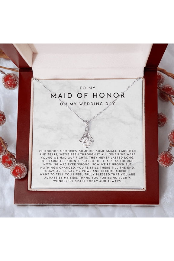 Sister Maid Of Honor Gift Inspirational Jewelry Gift with Message Card Christmas Gift Box Luxury Box