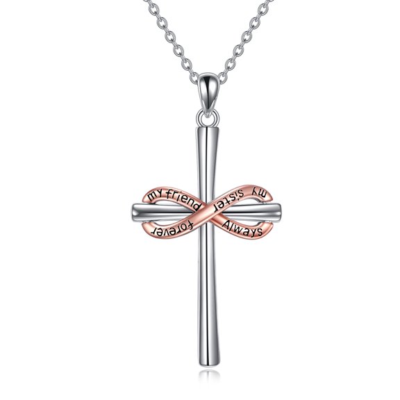 Sister Necklaces Sterling Silver Sister Cross Necklaces Gifts for Sister BFF