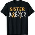 thumbnail image 1 of Sister Of A Warrior Childhood Cancer Ribbon Awareness Family T-Shirt, 1 of 4