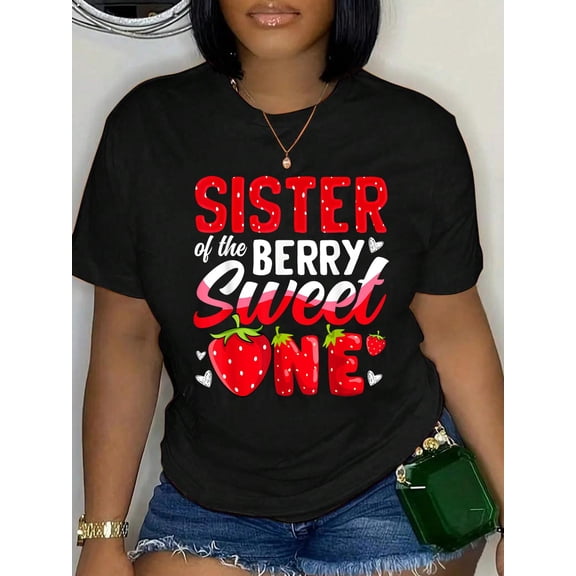 Sister Of The Berry Sweet One Strawberry 1st Birthday T-Shirt