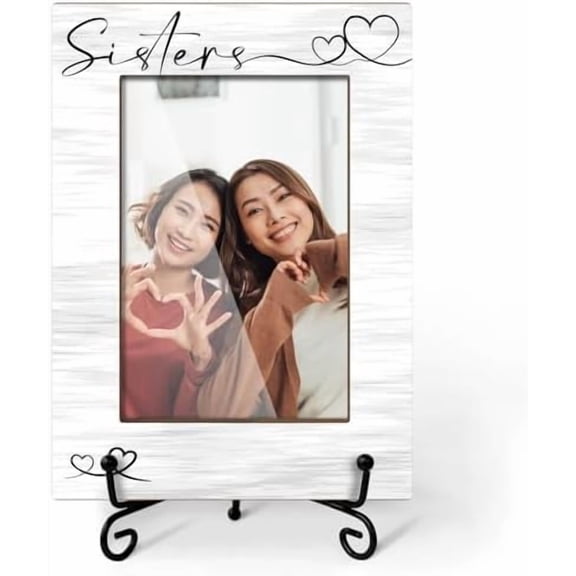 Sister Picture Frame, Wooden Photo Frame 4x6, Sister Birthday Gifts Appreciation Gifts for Woman Friends, Tabletop Display Home Decorations -02