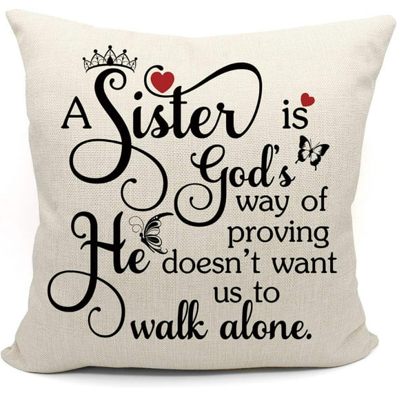 Sister Pillow Covers 18x18, Sister Gifts from Sister Brother, Birthday Gifts for Sister, Sister Gifts for Christmas, Big Little Sister Gift, Sister Pillows from Sister