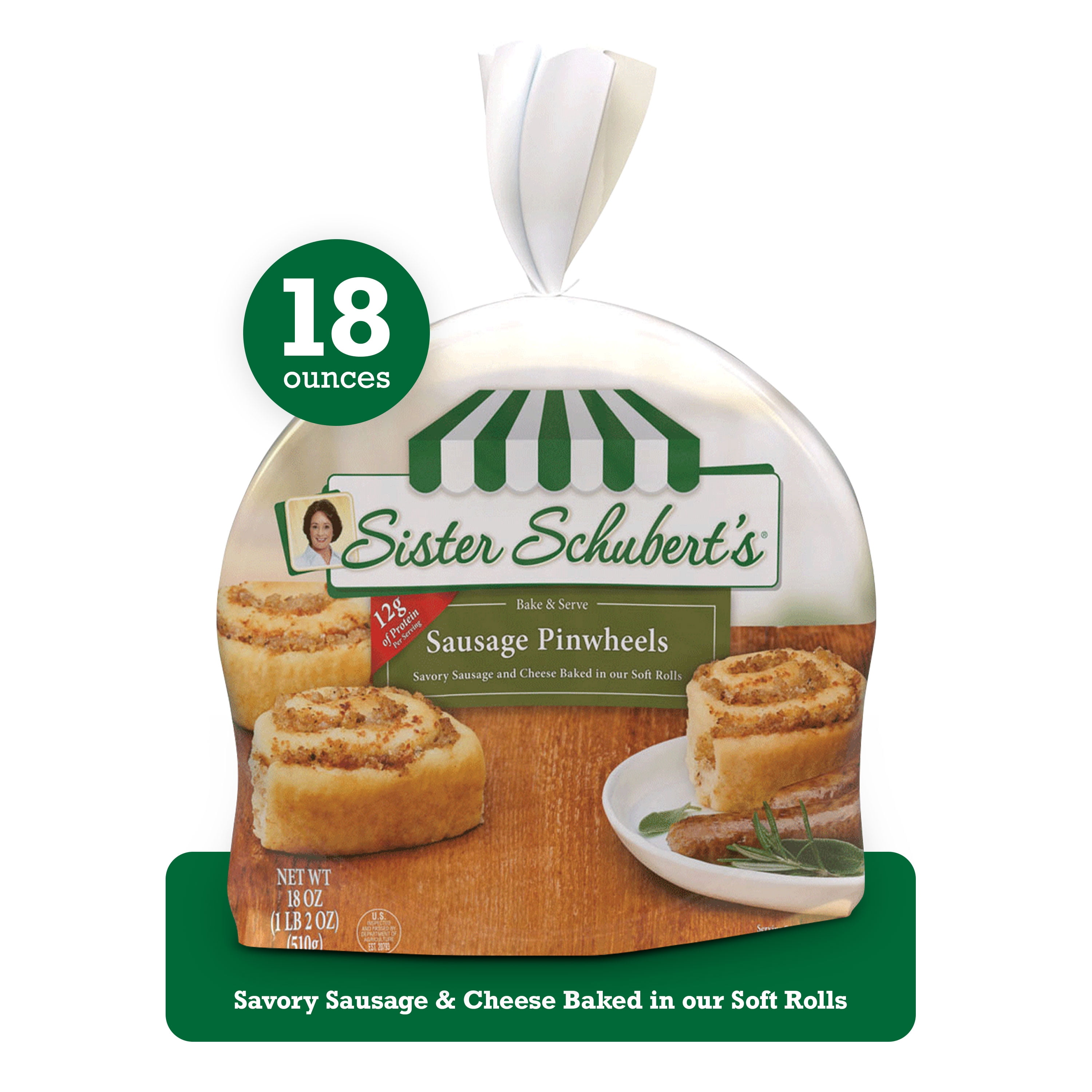 Sister Schubert's Sausage Pinwheels, Frozen, 18 oz.