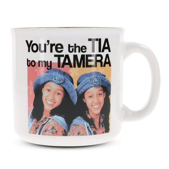 Silver Buffalo Sister Sister Tia to My Tamera Ceramic Camper Coffee Mug, 20 Ounces