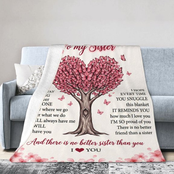 Sister Throw Blanket, Big Sister Birthday Gift from Sis, Christmas Present for Sister, Cozy Blanket for Women 50x40