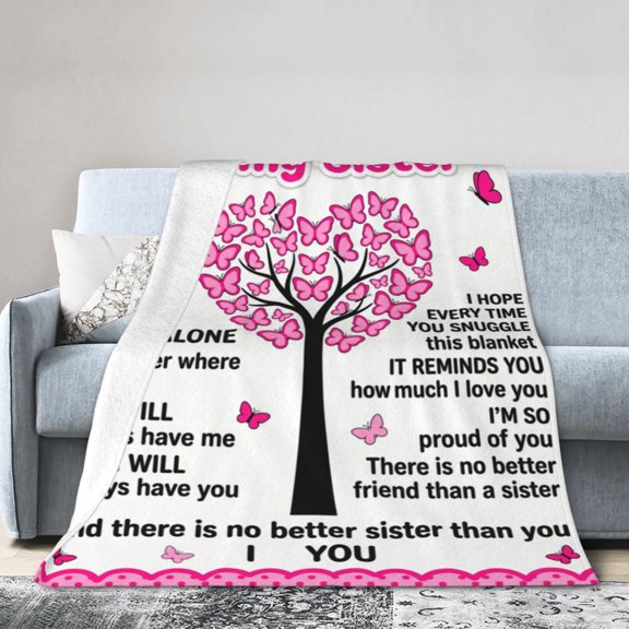 Sister Throw Blanket, Big Sister Birthday Gift from Sis, Christmas Present for Sister, Cozy Blanket for Women 50x40