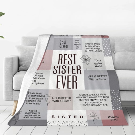 Sister Throw Blanket Big Sister Gift Ideas from Sisters for Birthday Christmas Soft Warm Cozy Sofa 50x40