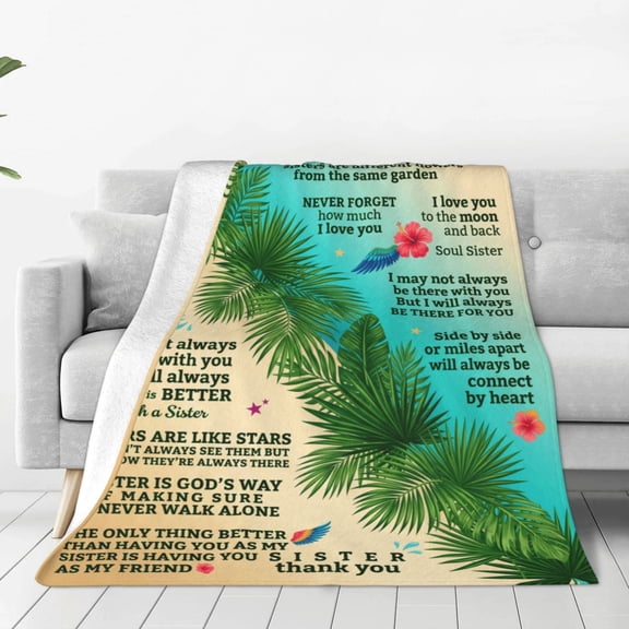 Sister Throw Blanket, Big Sister Gift Throw Blanket, Birthday Gift for Sister, Soft Flannel Cozy Blanket for Women 50x40