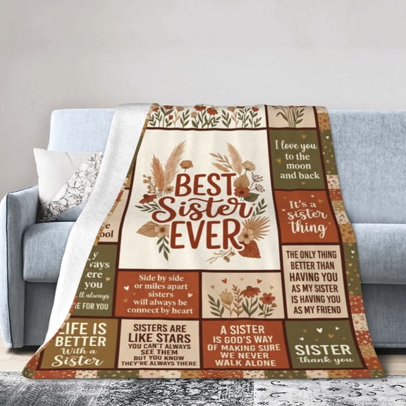 Sister Throw Blanket, Big Sister Gift from Sisters, Birthday Valentine’s Day Christmas Present, Cozy Blanket for Women 50x40