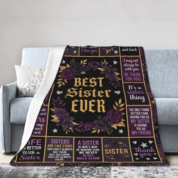 Sister Throw Blanket, Birthday Gift Throw Blanket for Sister, Big Sister Gift for Women, Soft Flannel Cozy Blanket 50x40