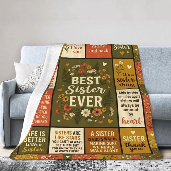 Sister Throw Blanket, Birthday Gift Throw Blanket for Sister, Big Sister Gift for Women, Soft Flannel Cozy Blanket 50x40
