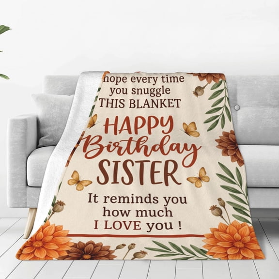 Sister Throw Blanket, Birthday Gift for Sister from Brother or Sister, Special Women Gift, Cozy Flannel Blanket 50x40