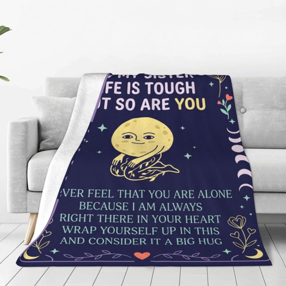 Sister Throw Blanket Inspirational Sister Gifts Throw Blanket Sister Birthday Gifts Soft Warm Sofa Couch Decor Cozy Lounge 50x40
