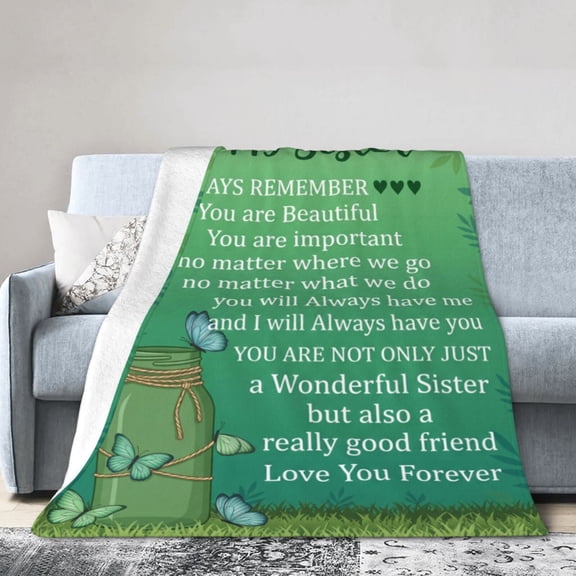 Sister Throw Blanket Sister Birthday Gifts Cozy Flannel Throw Blanket Soft Cozy for Couch Sofa Decor 50x40