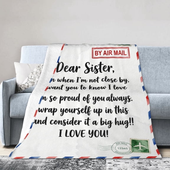 Sister Throw Blanket, Sister Gift Throw Blanket, Soft Flannel Cozy Blanket for Women, Christmas Valentine Mother’s Day Present 50x40
