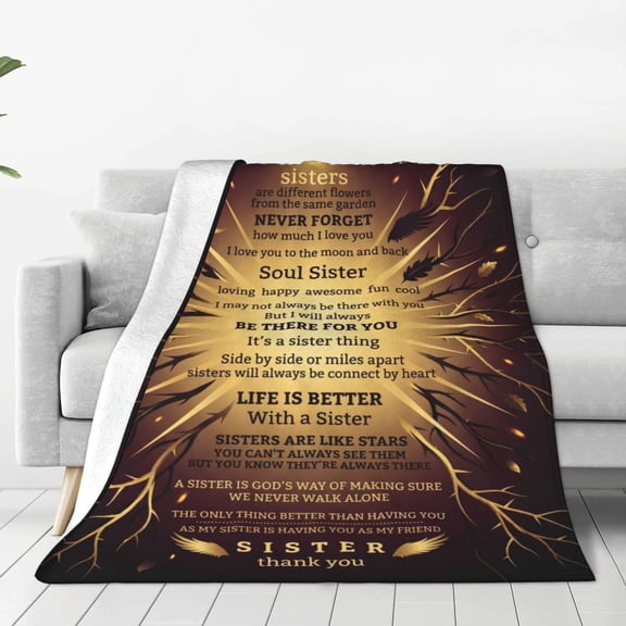 Sister Throw Blanket Sister Gifts Blanket for Birthday Christmas Big Sister Gift Ideas Soft Warm Sofa Couch 50x40