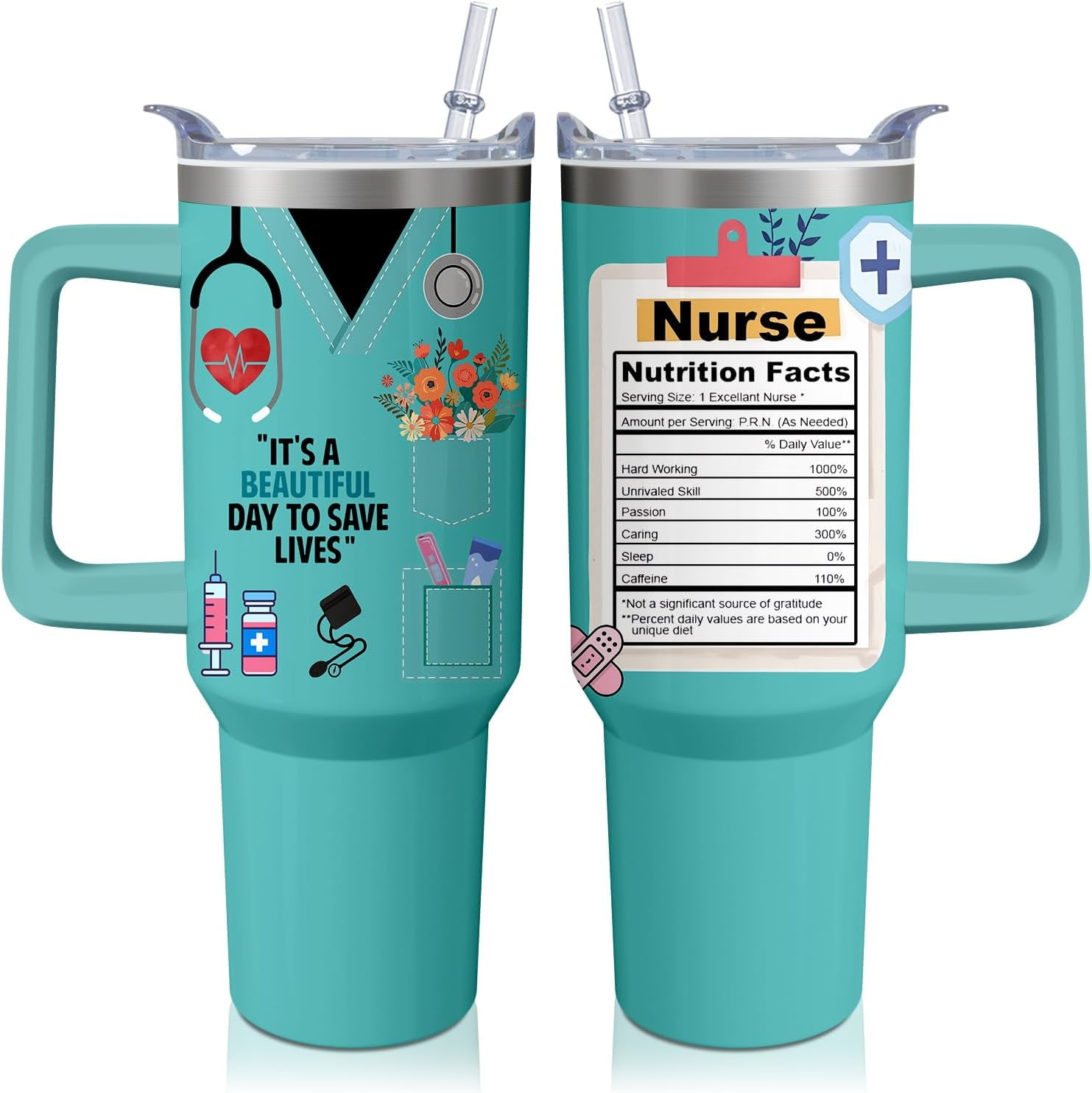 Sister Tumbler 40oz - Birthday Gift for Women - Insulated Stainless Steel Cup - Handle & Straw Included
